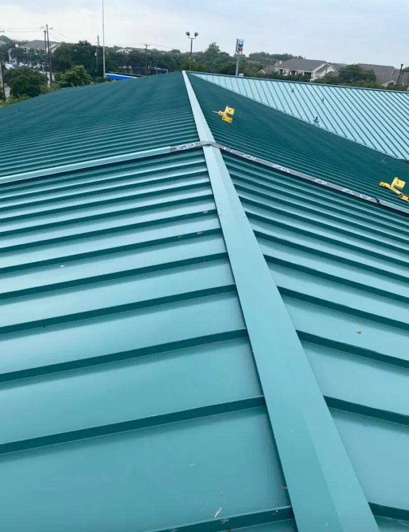 Green commercial metal roof ridge and valley for Metal Roof Repair in Hope Mills
